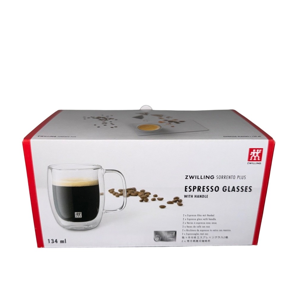 Zwilling Sorrento Plus Espresso Glass Set 2pc 134ml Clear Double Wall Insulated